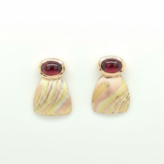 Garnet Mokumé Gané Earrings