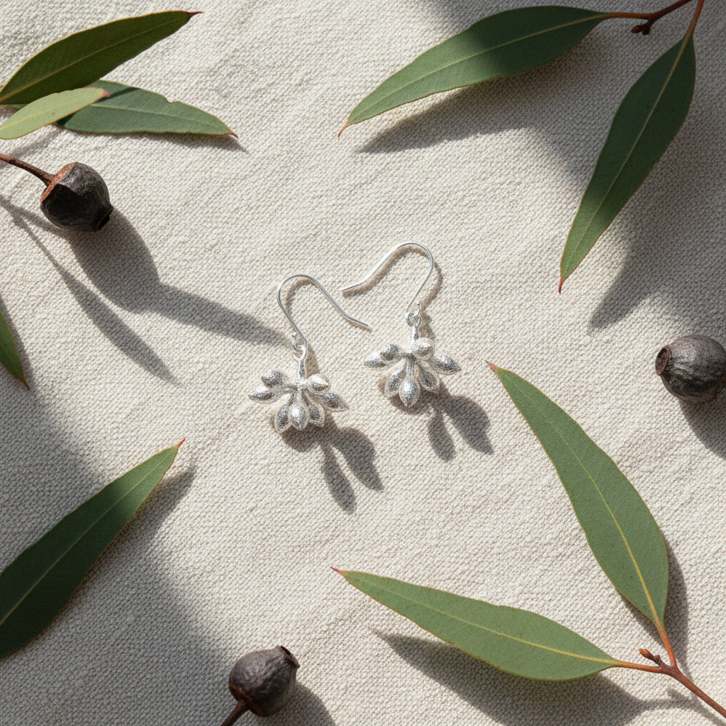 Sterling Silver Gum Blossom Earrings