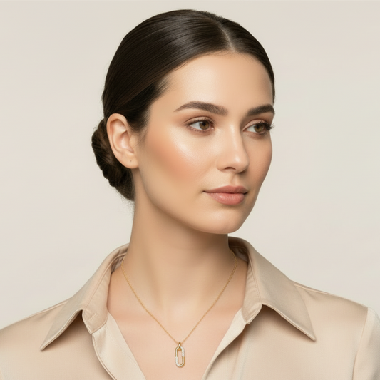 Diamond Paperclip Pendant