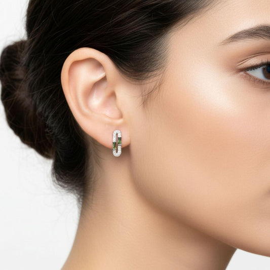 Art Deco Diamond & Sapphire Earrings