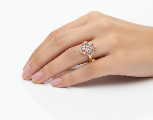 Sapphire Clover Ring