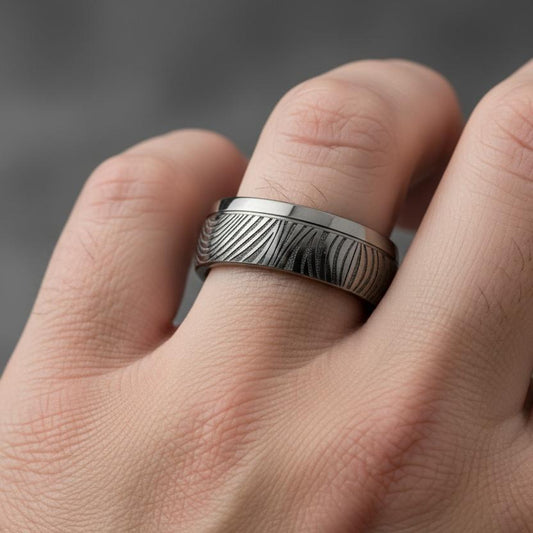 Zirconium Wave Wedding Ring