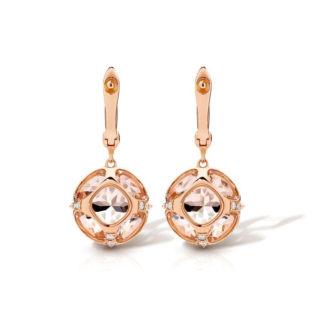 Hidden Morganite & Diamond Earrings