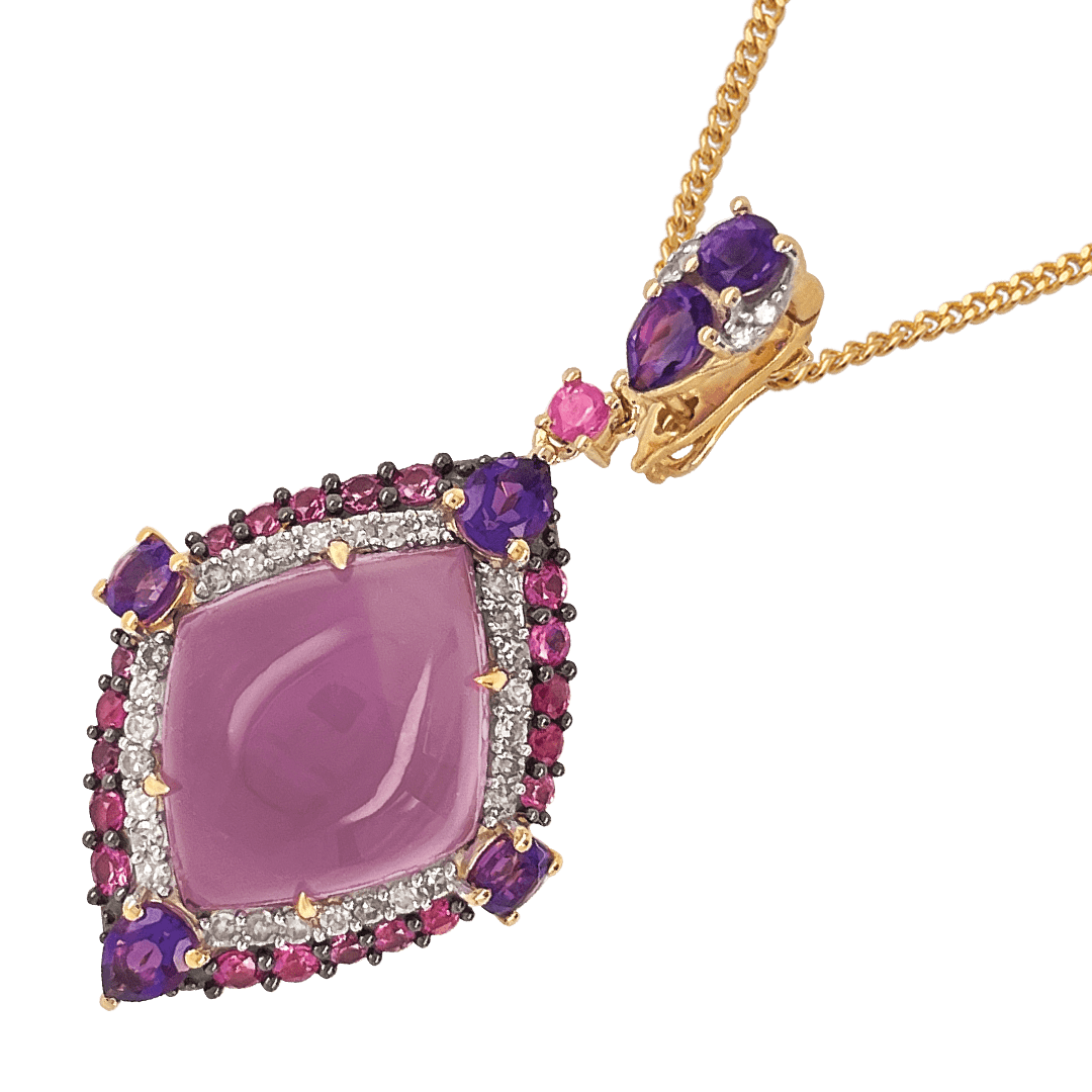 Amethyst, Pink Sapphire & Diamond Enhancer