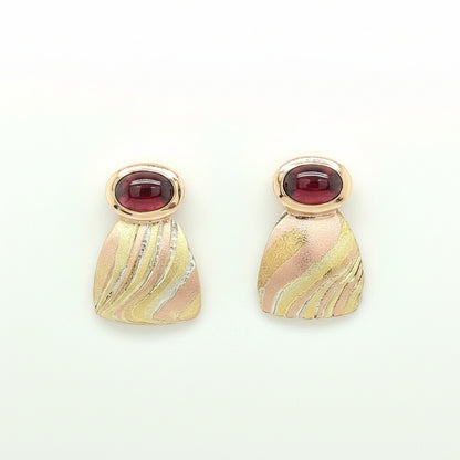 Garnet Mokumé Gané Earrings