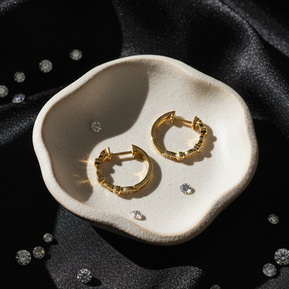 Yellow Gold & Diamond Huggies