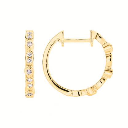 Yellow Gold & Diamond Huggies