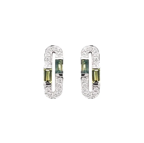 Art Deco Diamond & Sapphire Earrings
