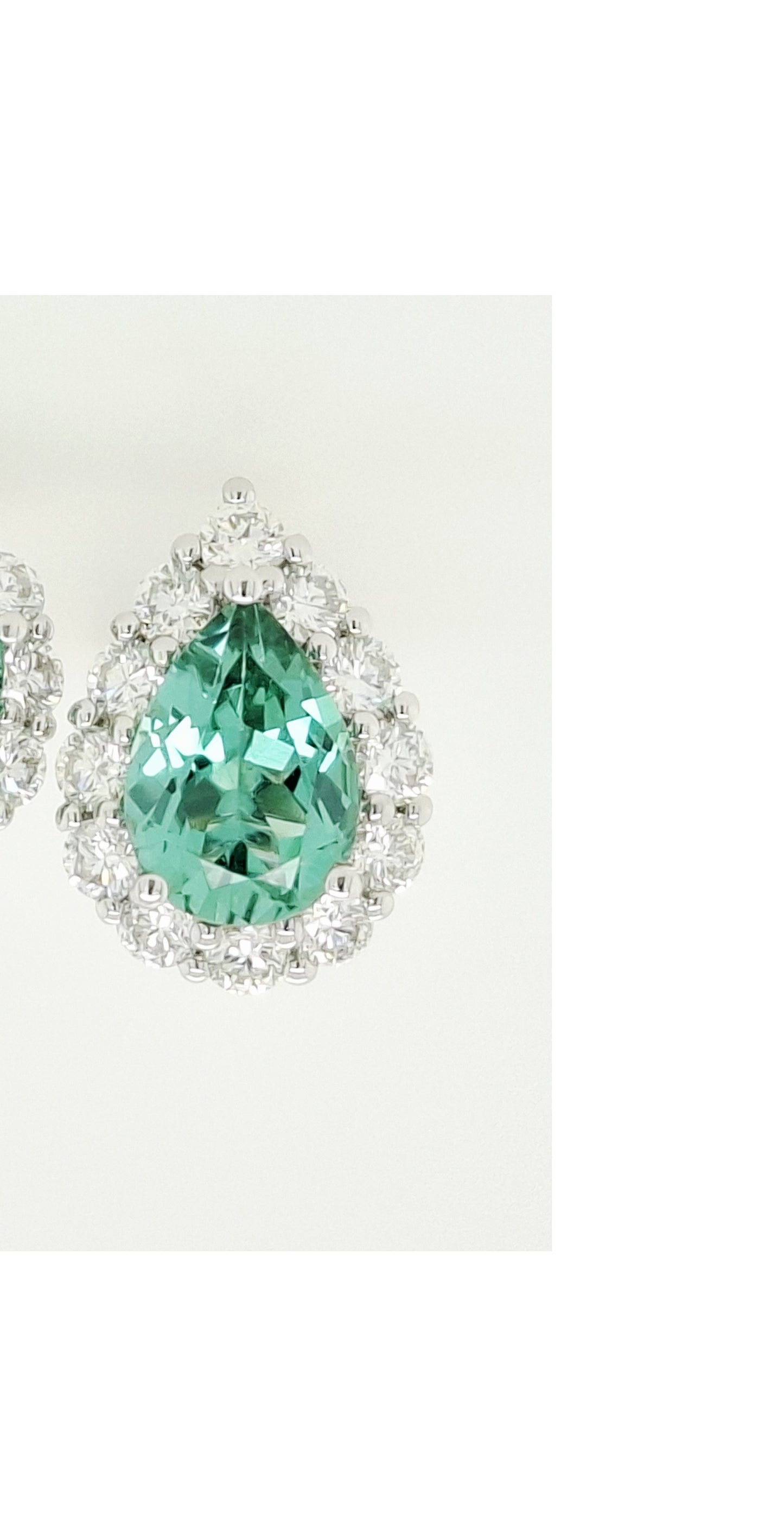 Mint Tourmaline & Diamond Earrings