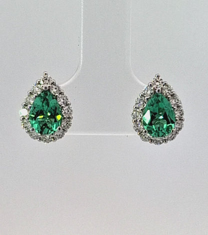 Mint Tourmaline & Diamond Earrings