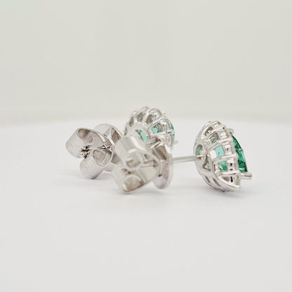 Mint Tourmaline & Diamond Earrings