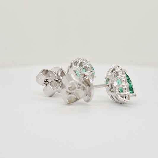 Mint Tourmaline & Diamond Earrings