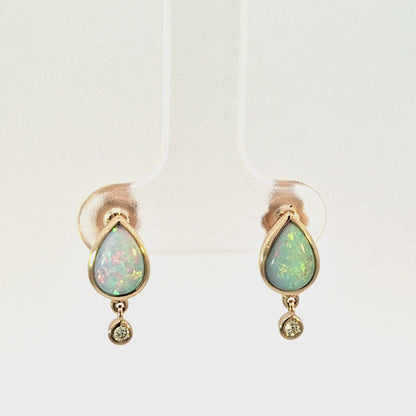 Opal and Diamond Earrings