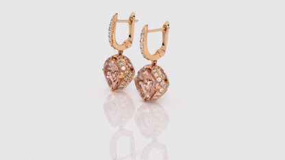 Hidden Morganite & Diamond Earrings