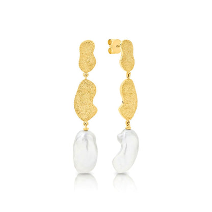 Keshi & Rough Pebble Drop Earrings