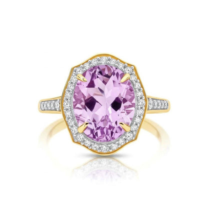 Amethyst Halo Ring