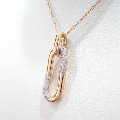 Diamond Paperclip Pendant