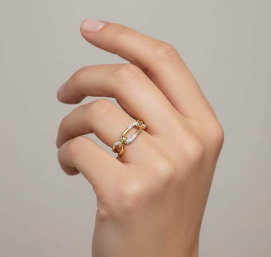 Diamond Paperclip Ring