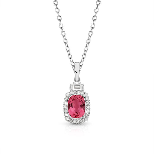 Pink Tourmaline Diamond Pendant