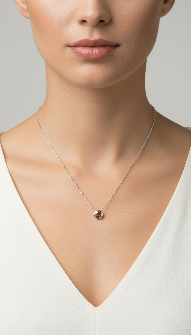 Rose Cut Cognac Diamond Necklace