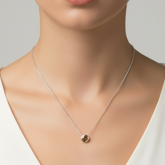 Rose Cut Cognac Diamond Necklace