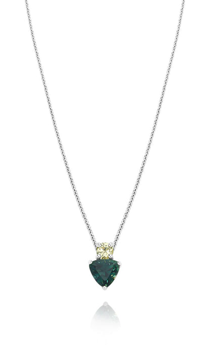 Green & Yellow Sapphire Toi Et Moi Pendant