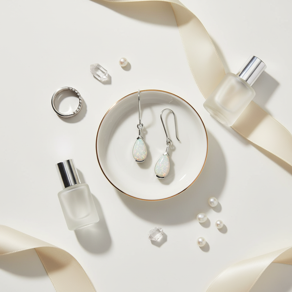 Solid Opal Drop Earrings