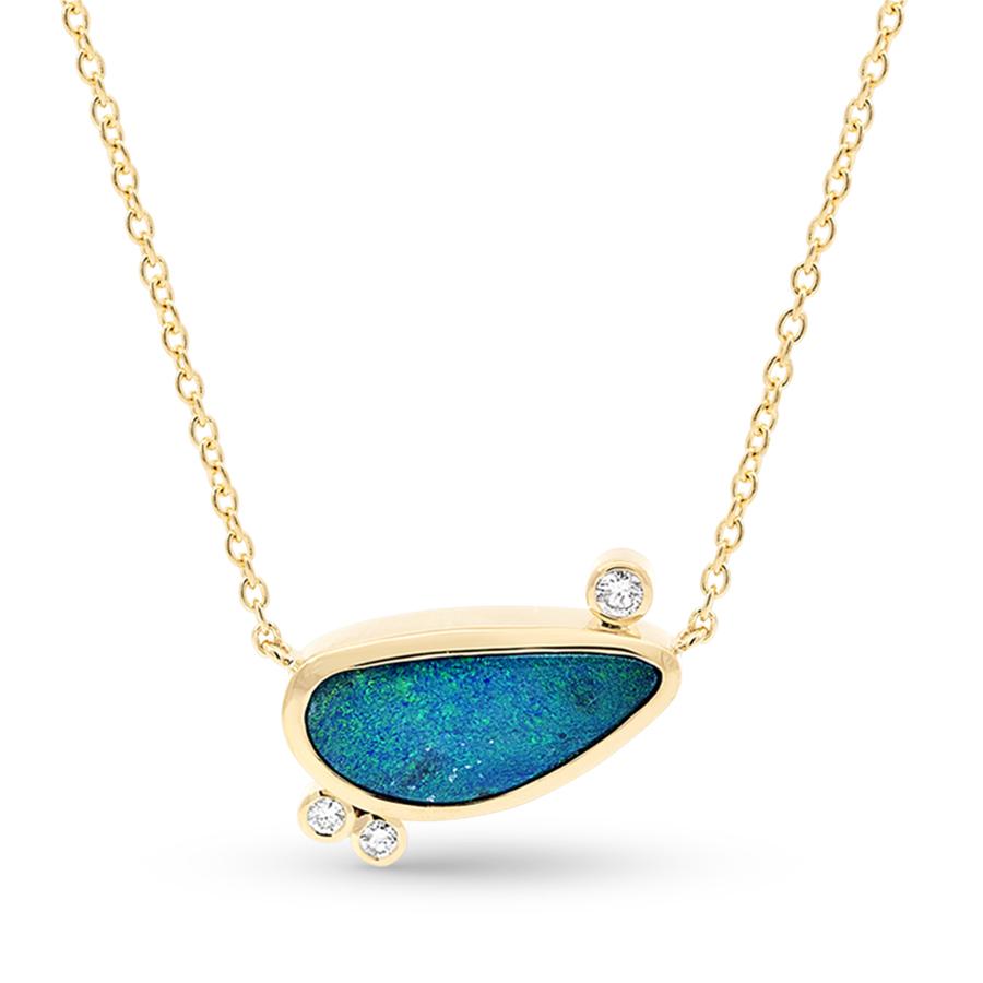 Boulder Opal & Diamond Pendant
