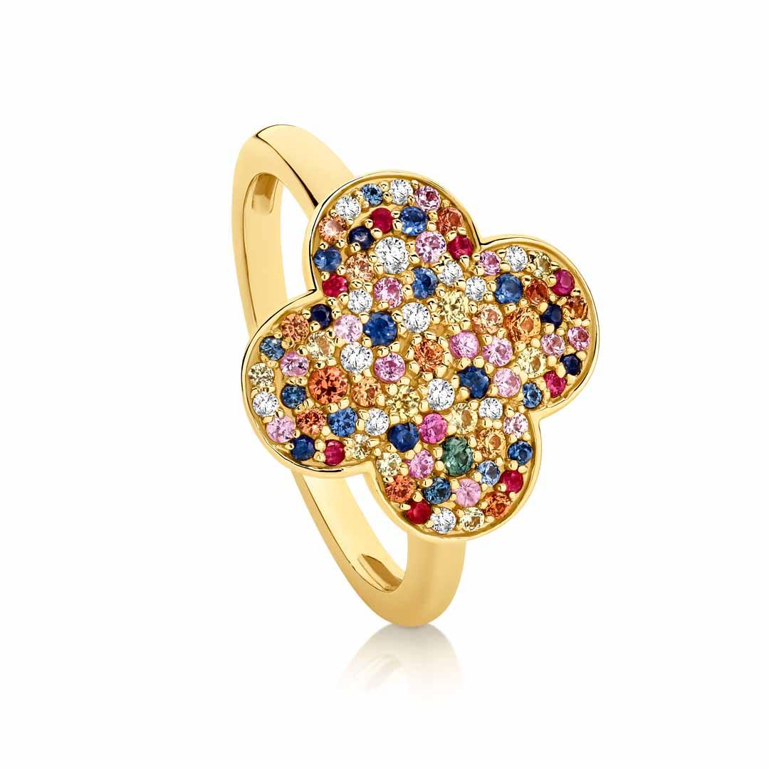 Sapphire Clover Ring