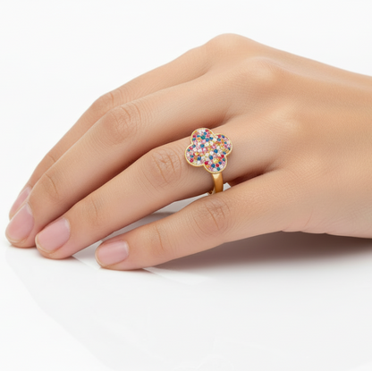 Sapphire Clover Ring