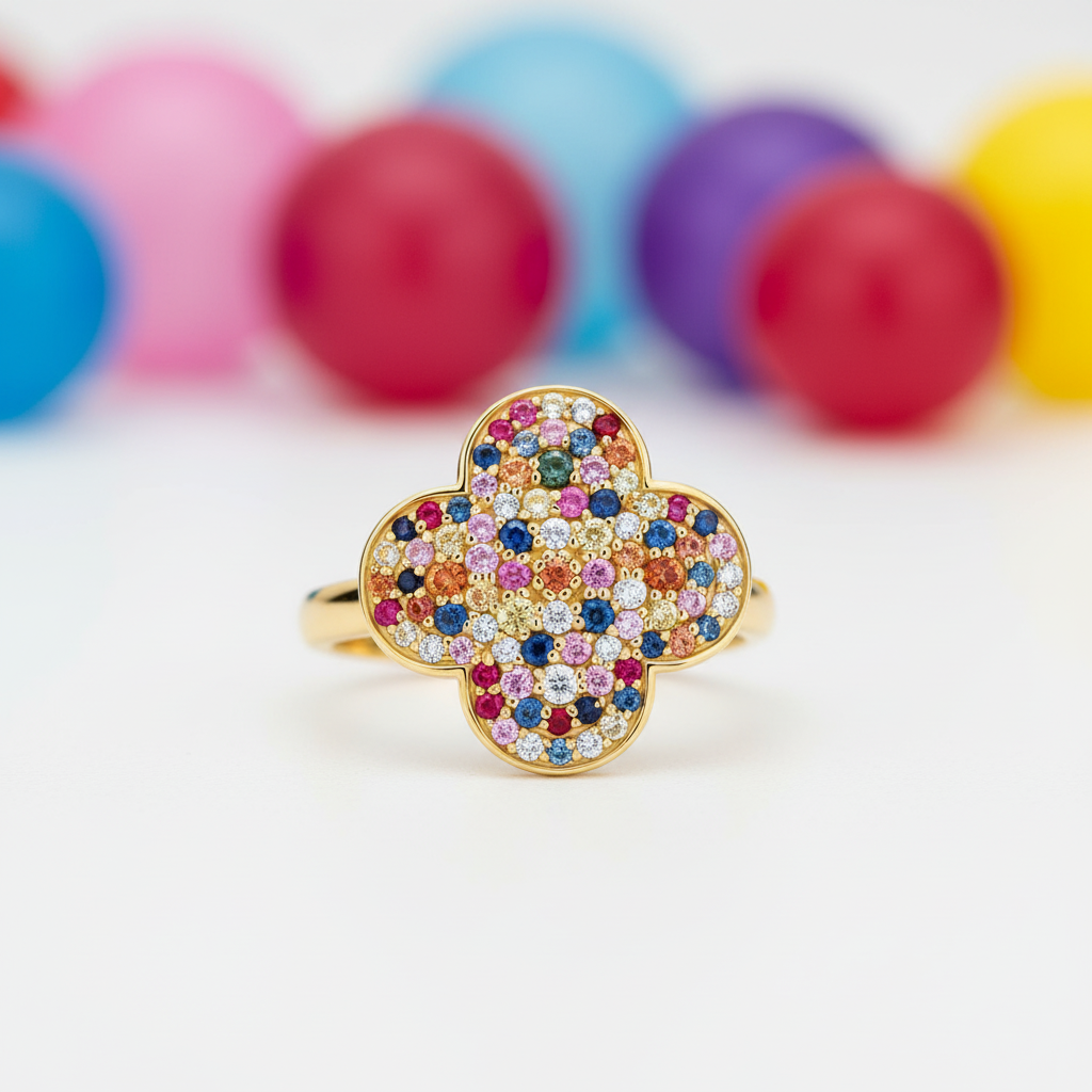 Sapphire Clover Ring