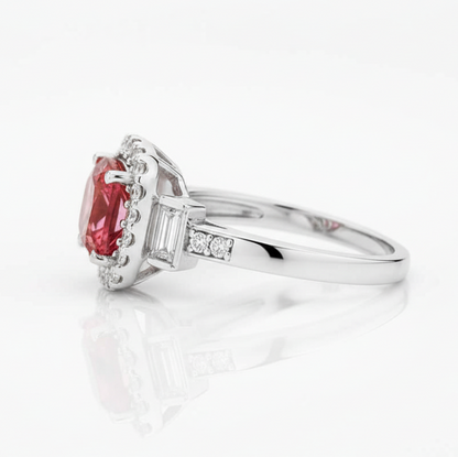 Pink Tourmaline & Diamond Ring