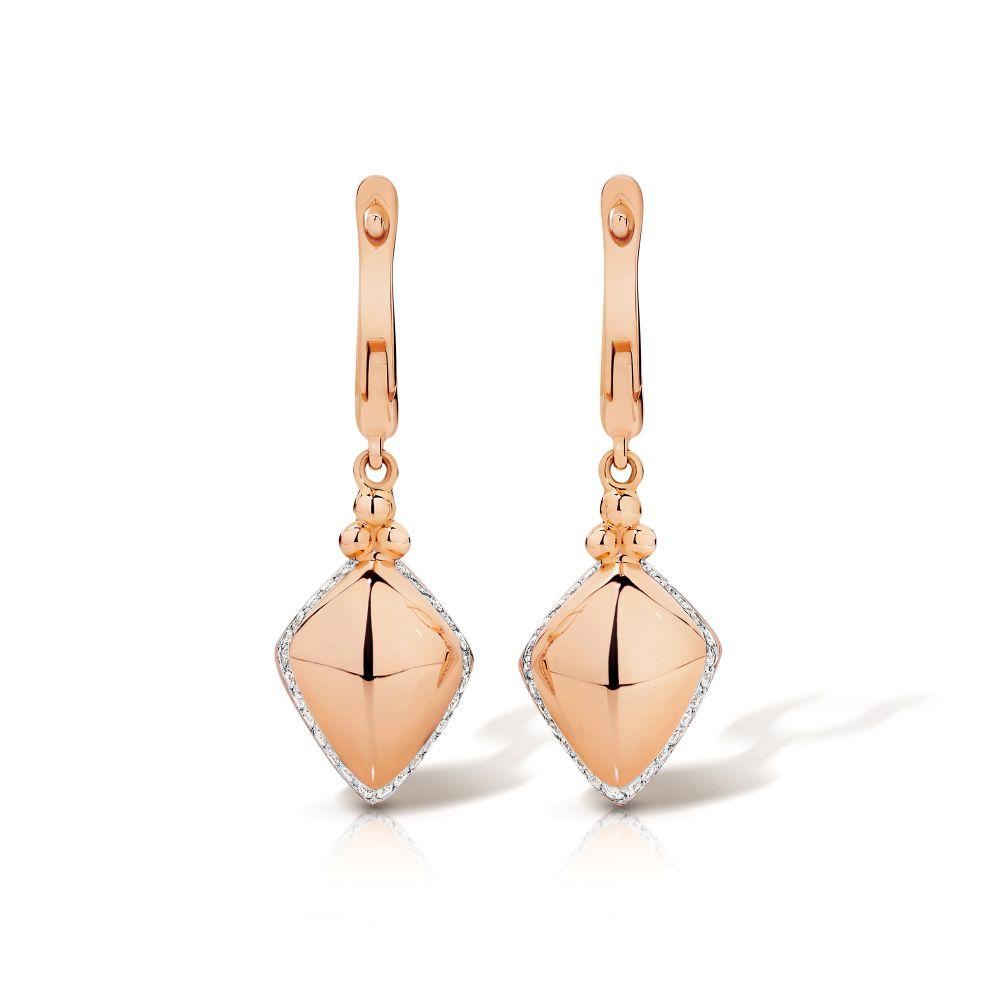 Moonstone & Diamond Earrings