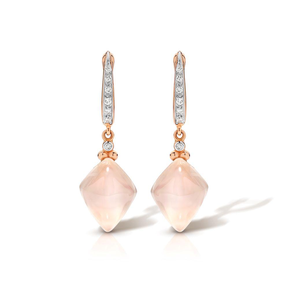 Moonstone & Diamond Earrings