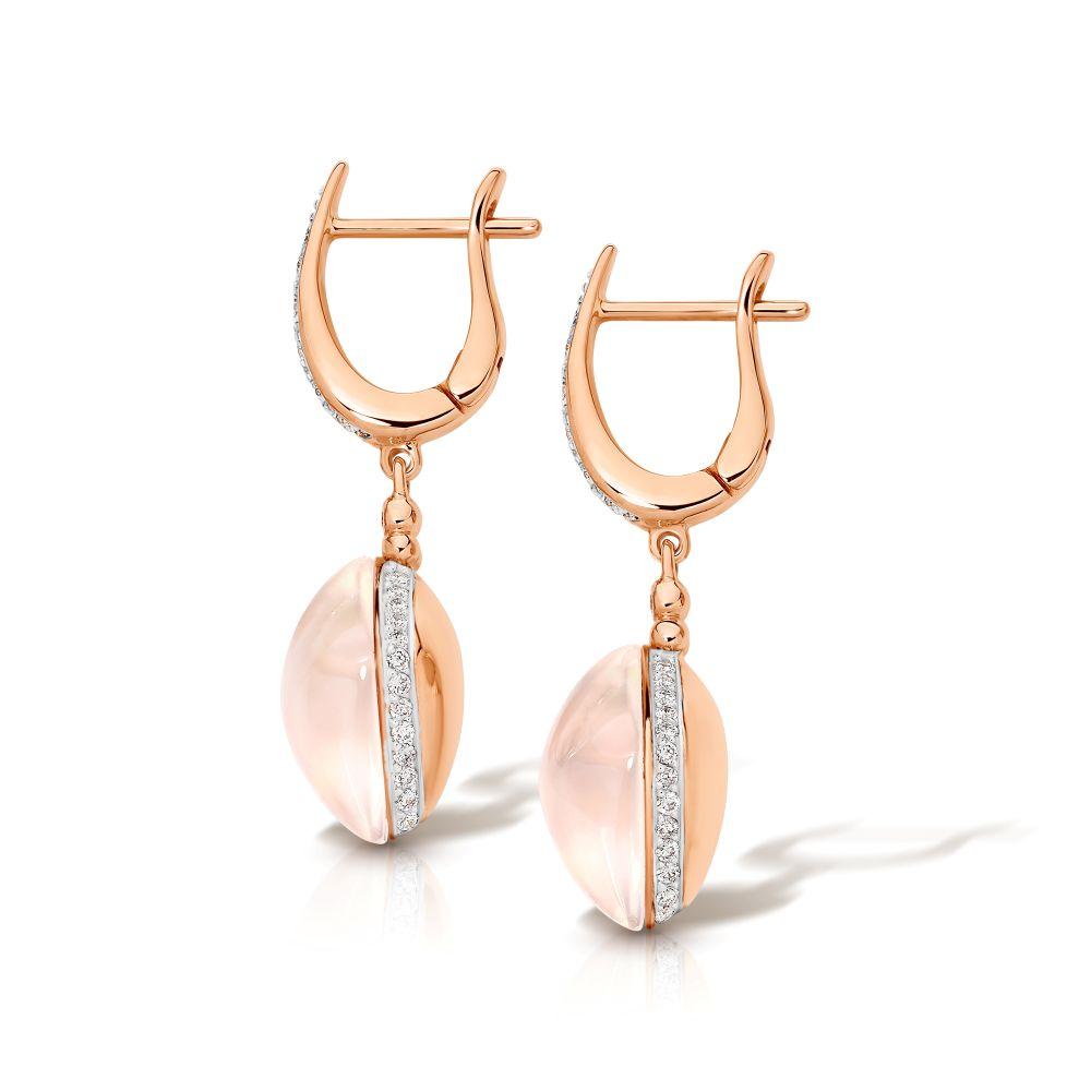 Moonstone & Diamond Earrings