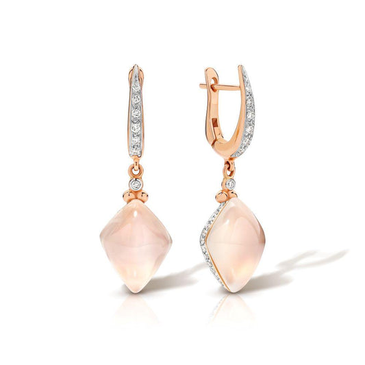 Moonstone & Diamond Earrings
