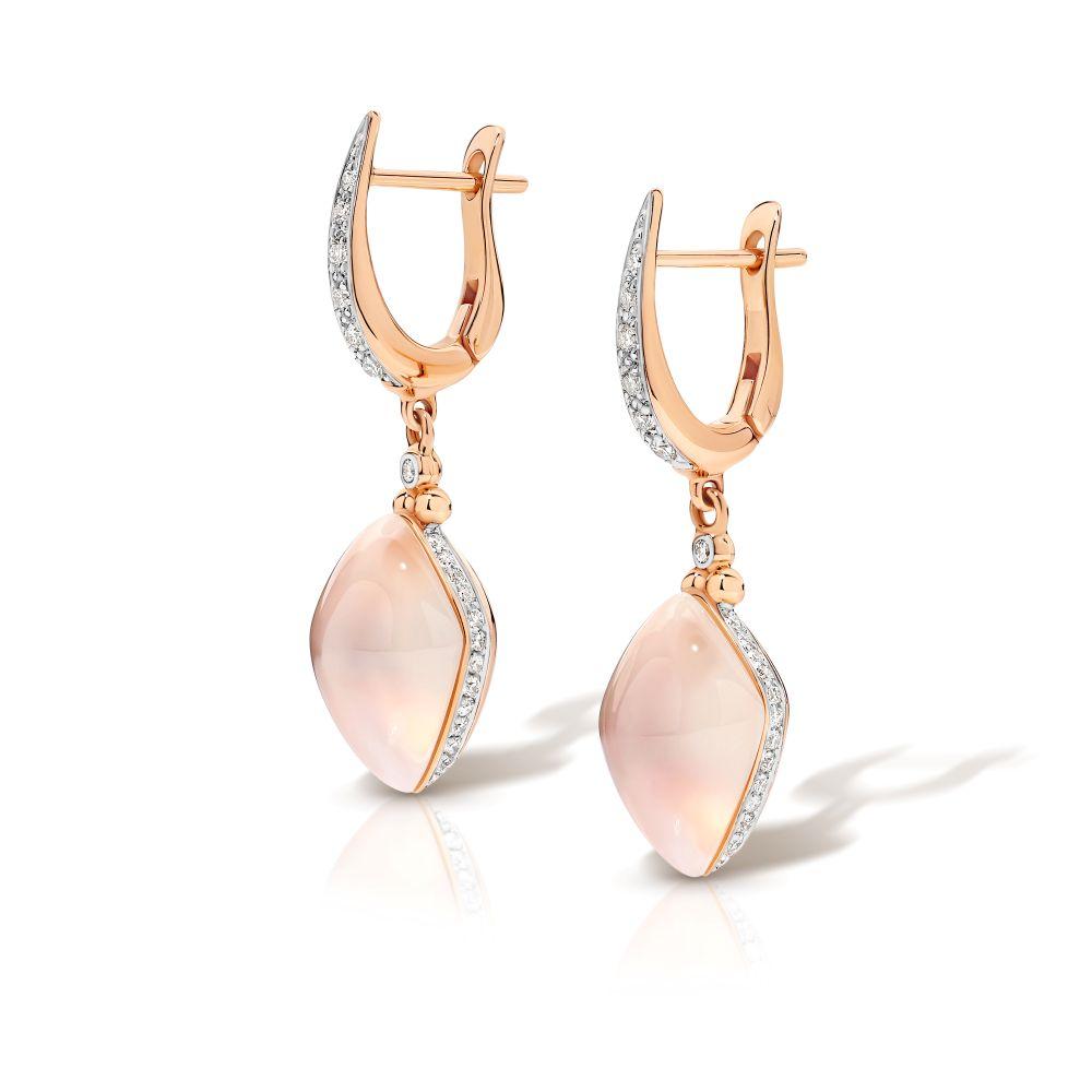 Moonstone & Diamond Earrings