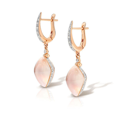 Moonstone & Diamond Earrings