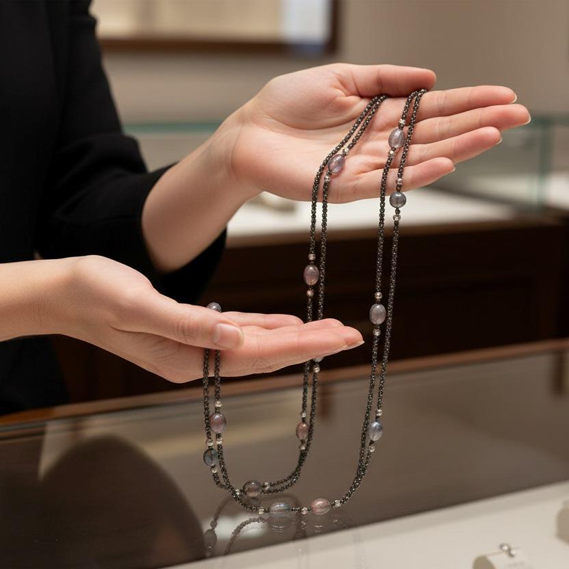 Hematite & Pearl Necklace