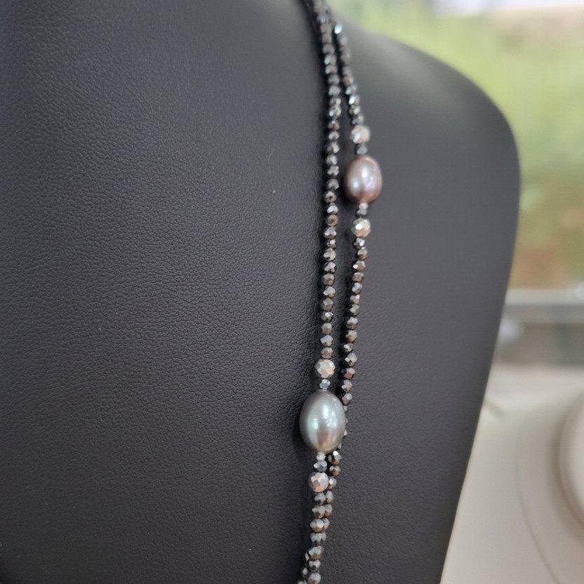 Hematite & Pearl Necklace