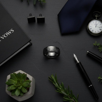 Zirconium Wave Wedding Ring