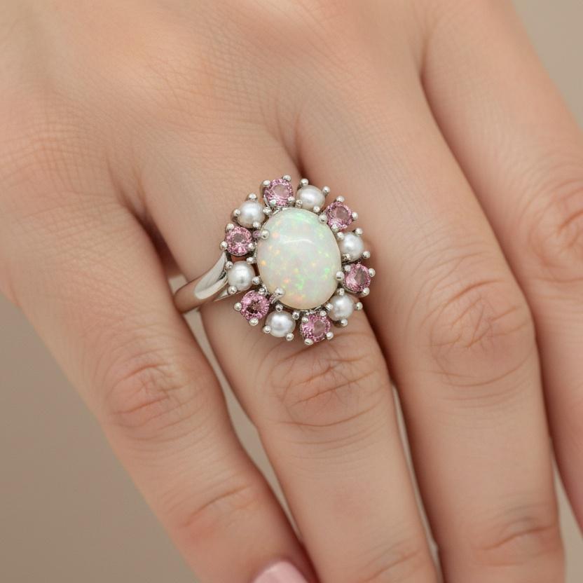 Opal Halo in Platinum