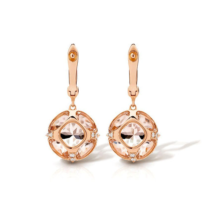 Hidden Morganite & Diamond Earrings