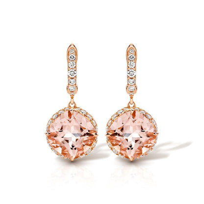 Hidden Morganite & Diamond Earrings