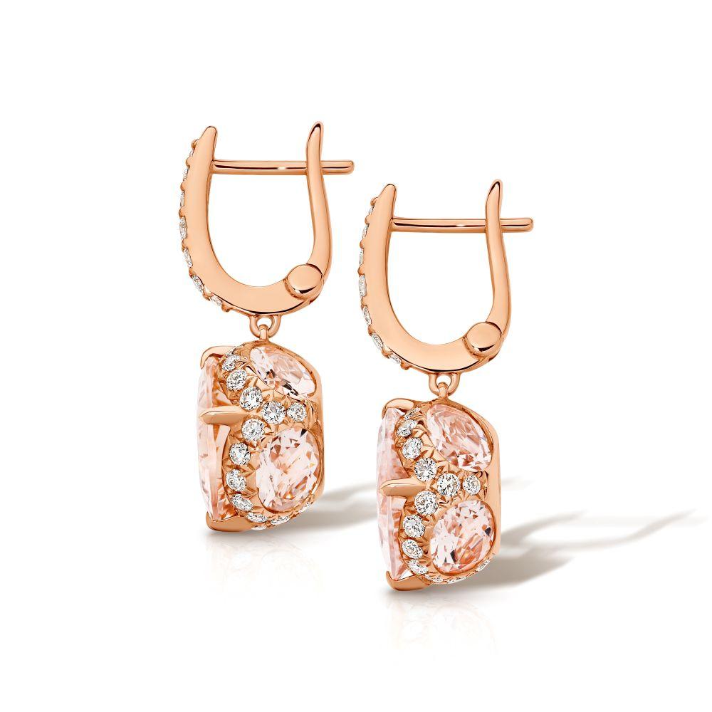 Hidden Morganite & Diamond Earrings