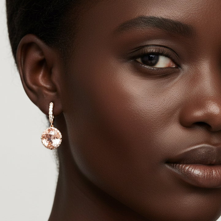 Hidden Morganite & Diamond Earrings