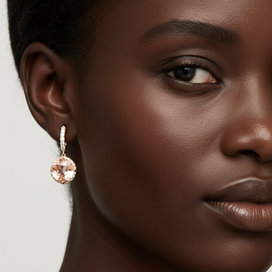 Hidden Morganite & Diamond Earrings