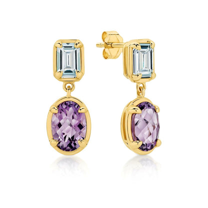 Topaz & Amethyst Studs