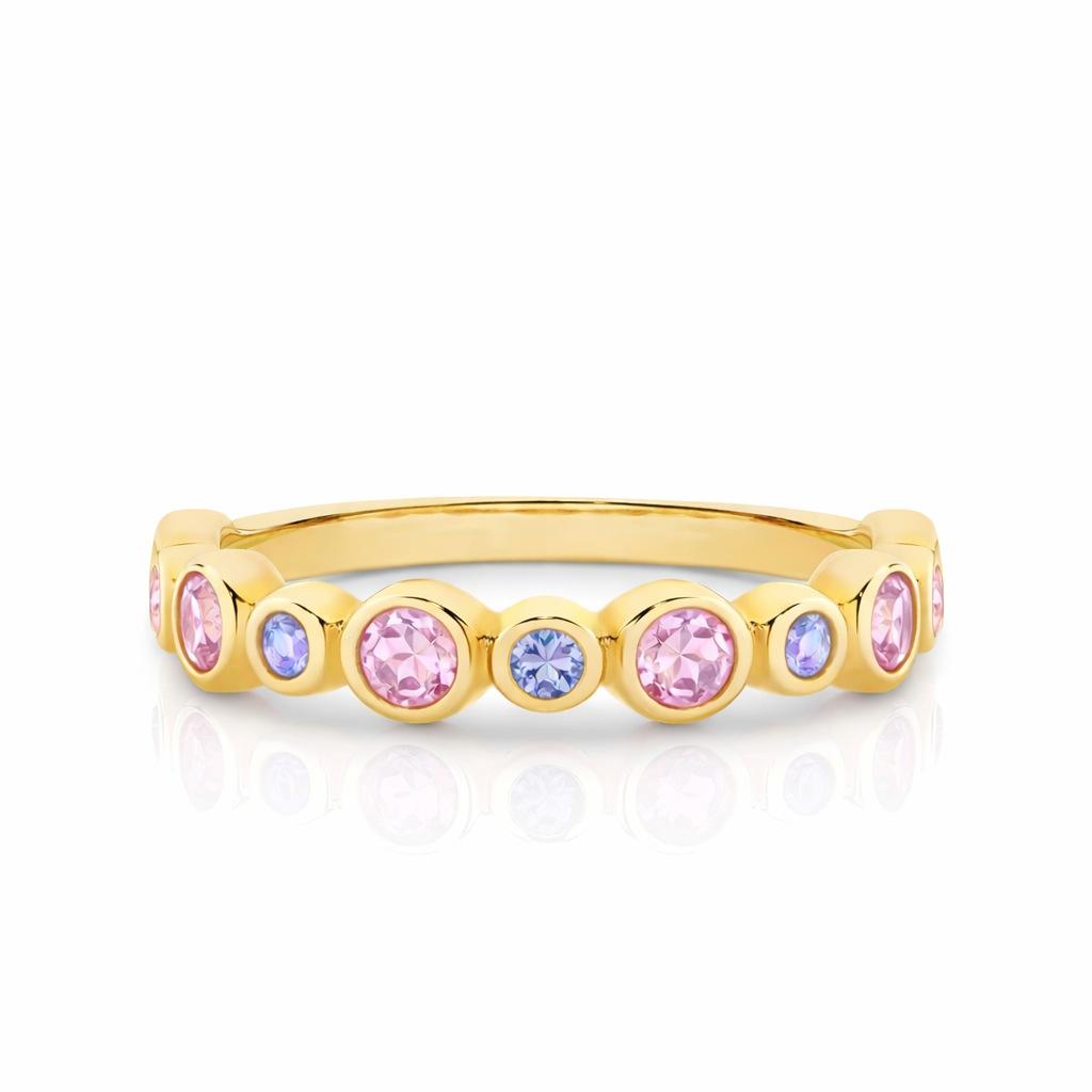 Pink Tourmaline & Iolite Ring