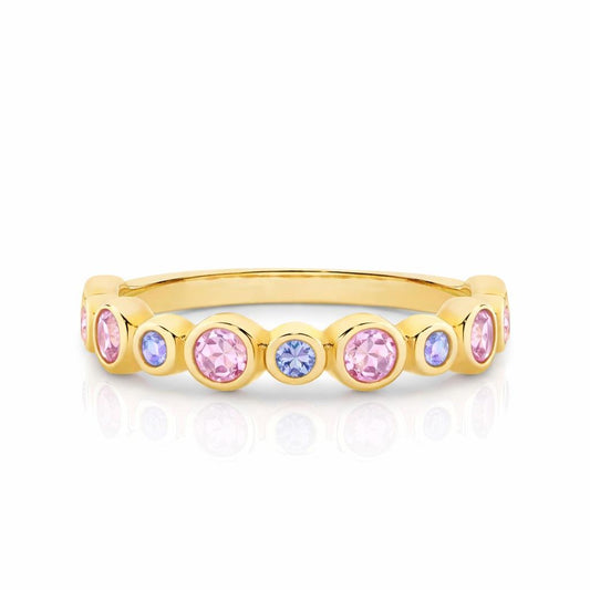 Pink Tourmaline & Iolite Ring